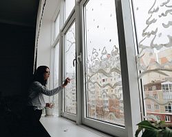 Студенты АГПК украсили окна лицея к Новому году